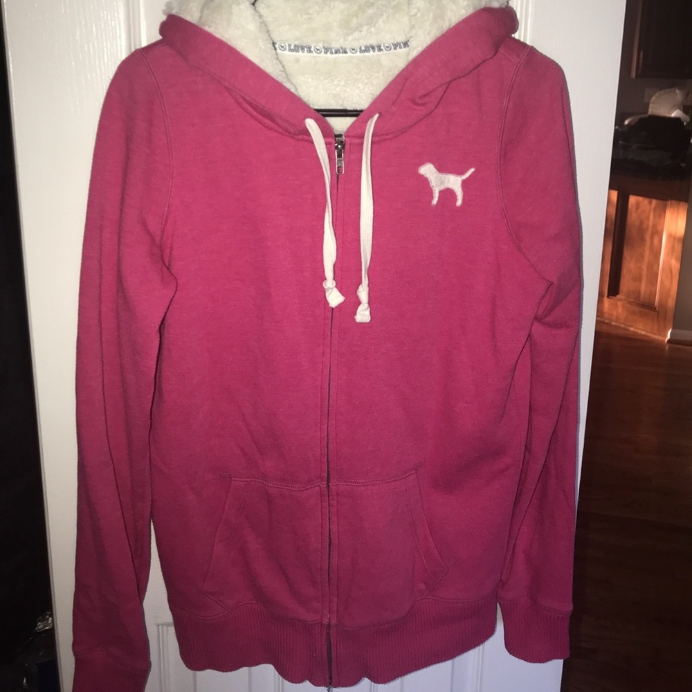 VS Pink Fur Lined Hoodie